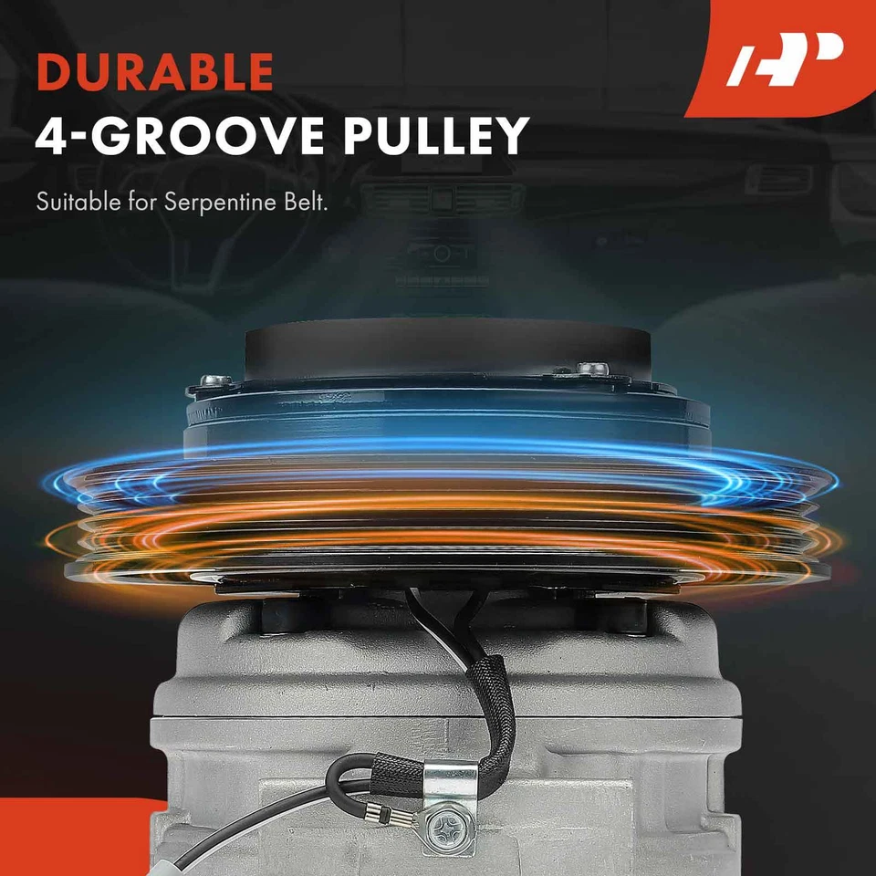 全新空调交流压缩机 4 个凹槽适用于丰田卡罗拉 1989 - 1997 Geo Prizm 1989 - 1992 — 第 3/4 张图片