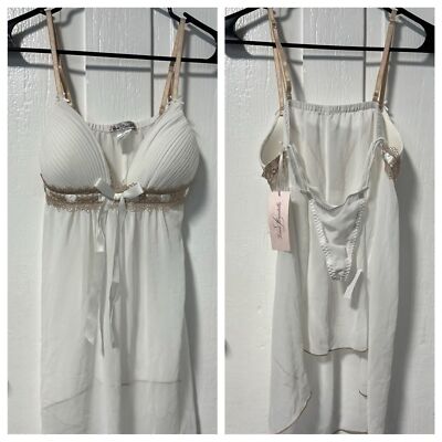 NWT Linea Donatella Ivory 2 piece lingerie set size small