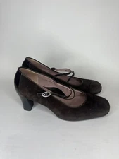 beautifeel women shoes Pumps Heels Maryjanes Women Size 38 US 7 Brown Suede Upp 
