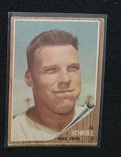 1962 Topps Baseball Card   #102 AL SCHROLL Twins  Item 4  VG+