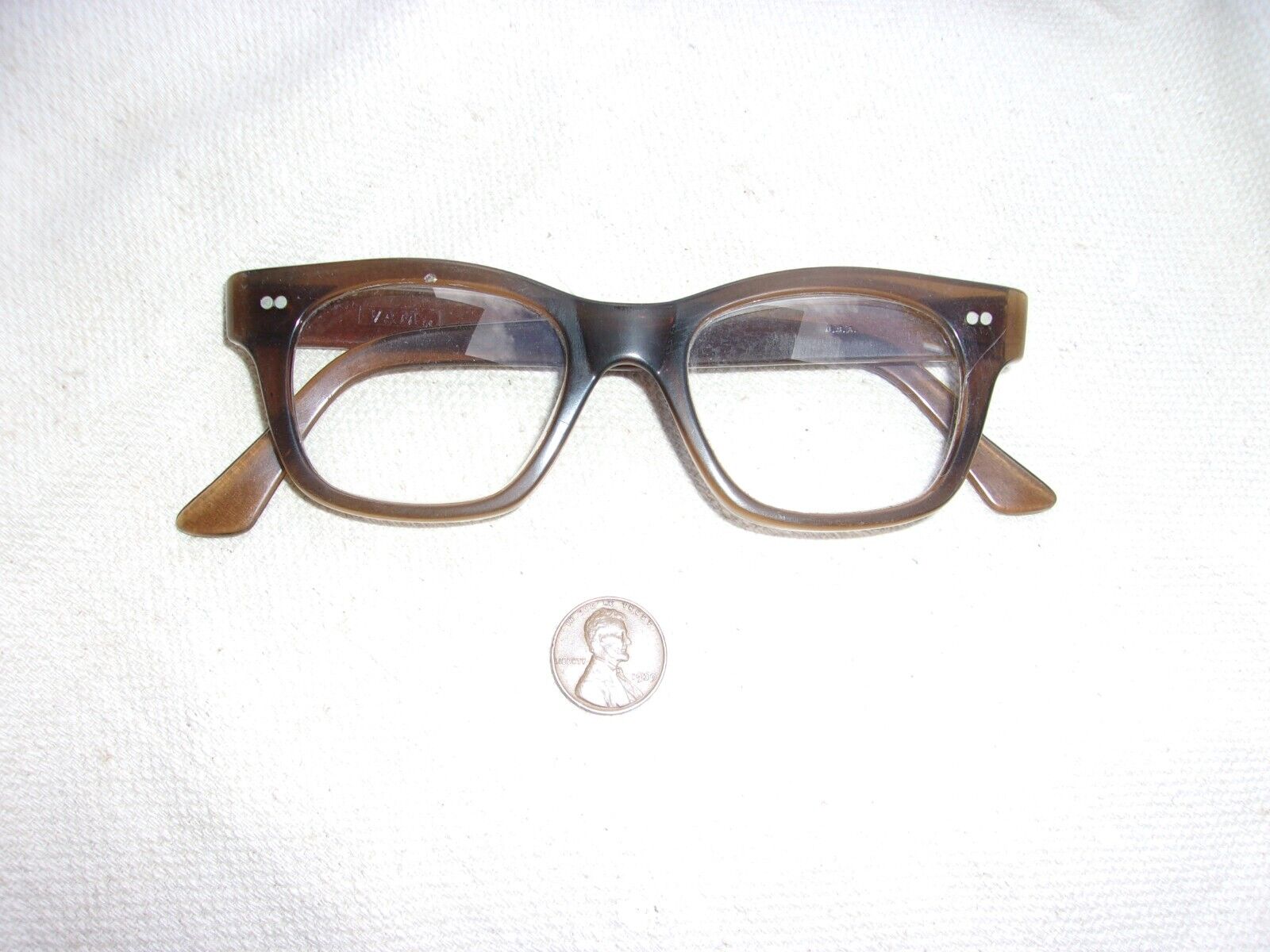 Vintage VAM Eyeglasses Frames--Translucent Brown … - image 1