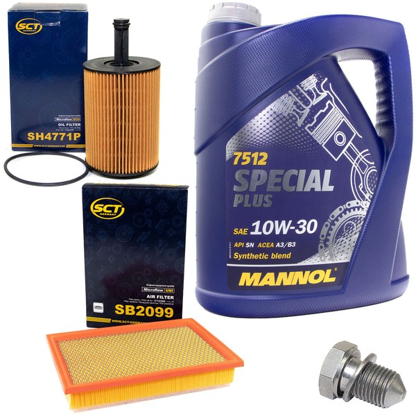 MotoröL Filter Set 10W30 5 Liter + ÖLablassschraube FüR VW Sharan 7M 1.9 TDI-image