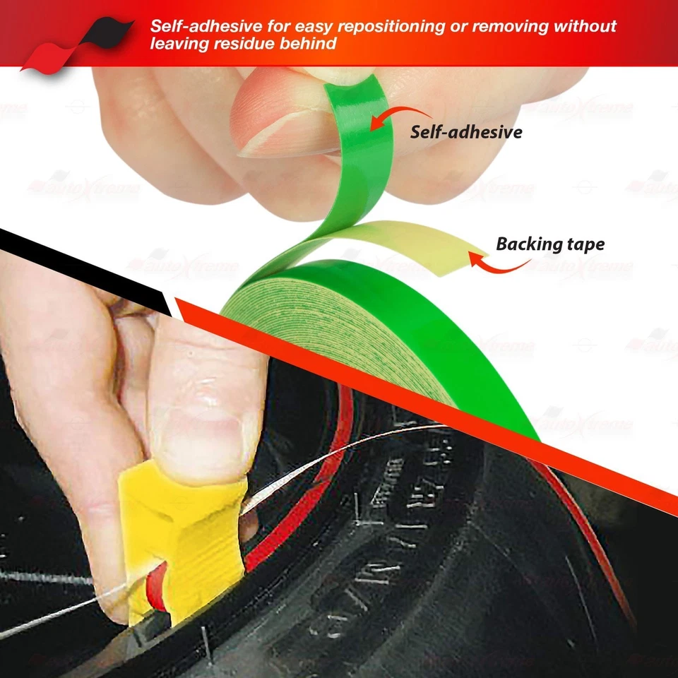 1/4" 6mm Pin Stripe Cars Motorcycles Wheel Rim SINGLE SOLID Line Vinyl STICKERS - Image 4 of 4