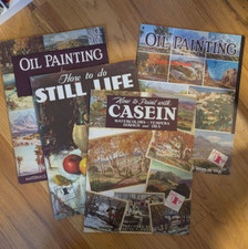 Set of 4 vintage 1960s Walter Foster How to Paint oversized color paperbacks