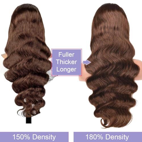 Chocolate Brown Wear and Go Glueless Wigs 24 Inch Chocolate Brown