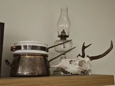 Vintage Copper And Porcelain Double Boiler By Taurus, Made In Portugal, No Lid