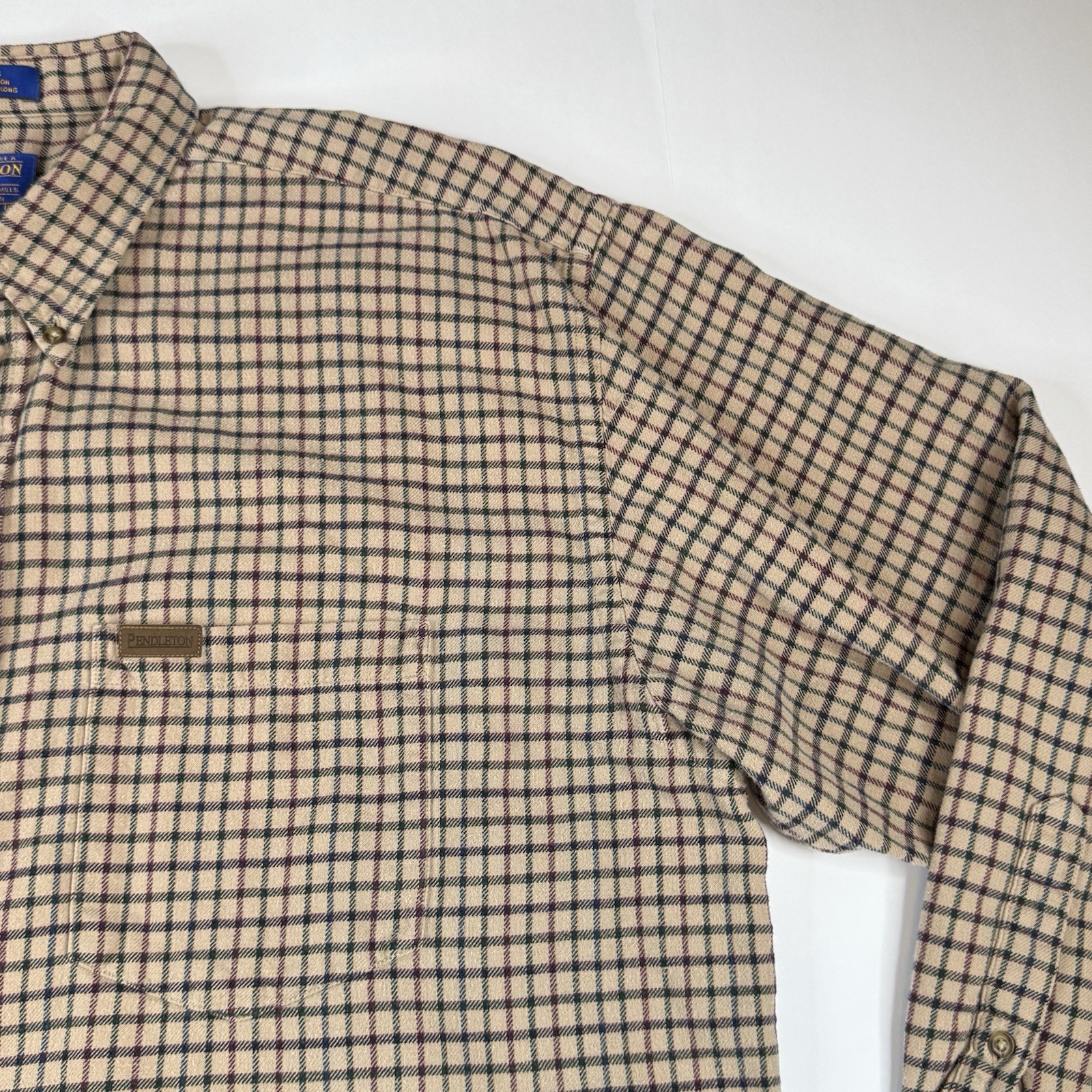 Vtg Pendleton Button Down Lightweight Flannel Men… - image 3