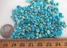 KINGMAN TURQUOISE  1/2 OZ TINY  DRILLED NUGGETS   2mm X 2mm TO 7mm X 4mm   #735