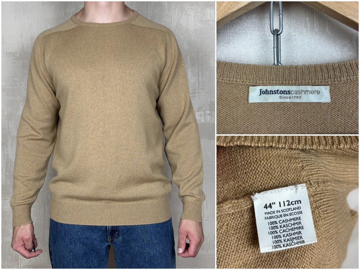 Johnstons of Elgin 100% Cashmere Crewneck Sweaters for Men for