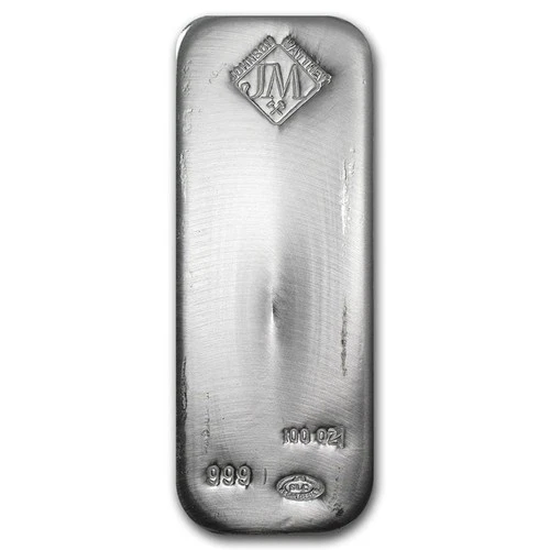 100 oz Silver Bar - Johnson Matthey .999 Fine Silver