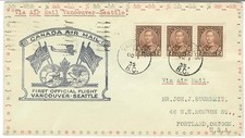 Canada First Flight Cover - AAMC 3529 VANCOUVER to SEATTLE, 1935