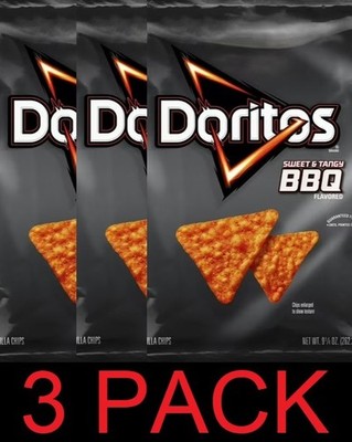 Doritos Sweet & Tangy BBQ CHEESE Flavor Snack Tortilla Chips 9.25oz Bag - 3 PACK