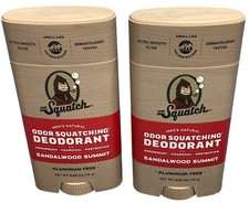 2 Dr. Squatch Sandalwood Summit Natural Deodorant Mens 2.65 Oz Aluminum Free