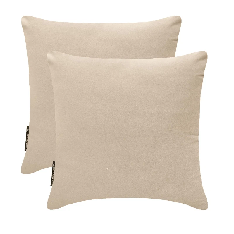 Ecru Cream Velvet Throw Pillow Covers 16x16 Pack