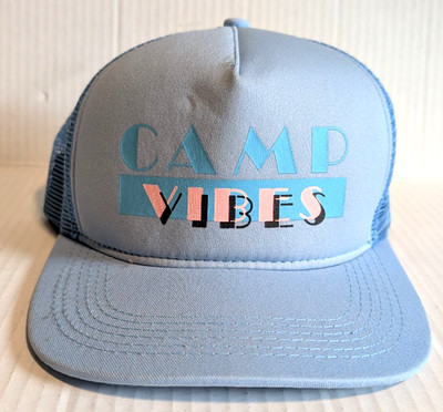 Poler Camp Vibes Snapback Hat Unisex Blue Cotton Nylon - One Size Unisex