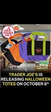 Trader Joe's Mini Halloween Canvas Tote Bag Set Of 4 RARE LIMITED PRESALE New !!