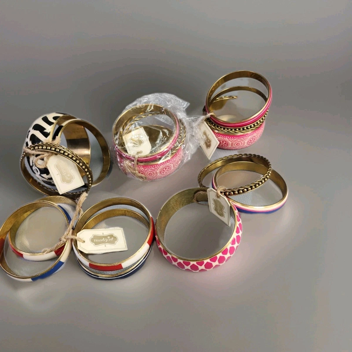 Mud Pie Red & Blue Nautical, Patriotic & Coastal Pattern Bangle Set OH EM GEEEE ? Your favorite sale of the year starts now  main image 3