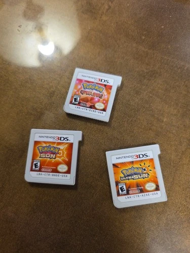 Pokémon Nintendo 3DS X, Ultra Sun, Omega Ruby Game Lot NTSC-U/C