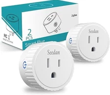 2 pack Smart Plug, ZigBee Switch Mini Smart Outlet Works with Alexa, Google Home