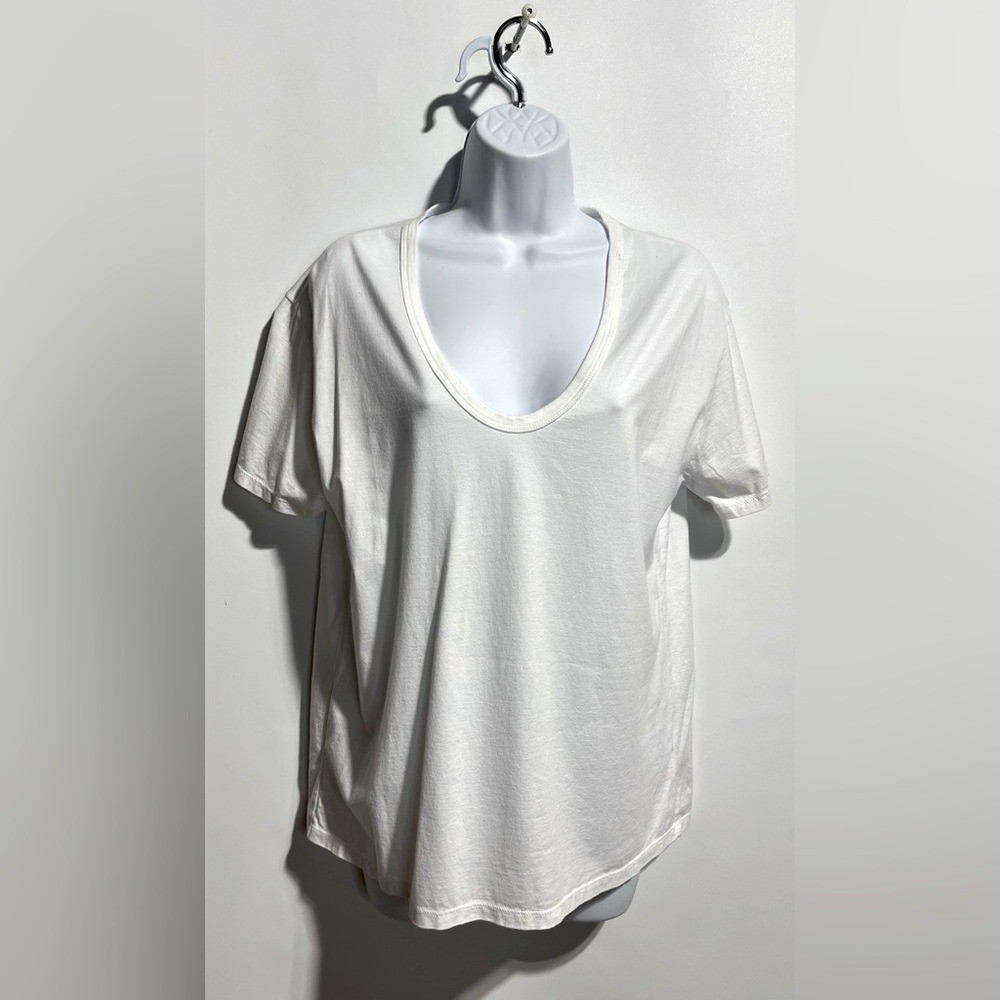 Ag Adriano Goldschmied White Relaxed Short Sleeve Tee Women's Size Medium NWT