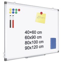 Magnetic Whiteboard, 40 X 60 cm Dry Erase White Board, Aluminium Frame Writing 