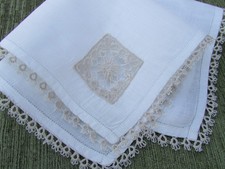 Vintage Taschentuch Taschentuch irisches Leinen Spitze R261 - ca. 28 cm