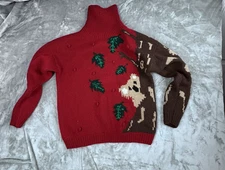 The Eagle Eye Sweater sz M  Koala bear shetland wool hand made y2k shoulder pads