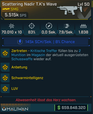 (PC,Xbox,PS) Borderlands 4 - Modded  Scattering TK Wave 5,5M DPS (SMG)
