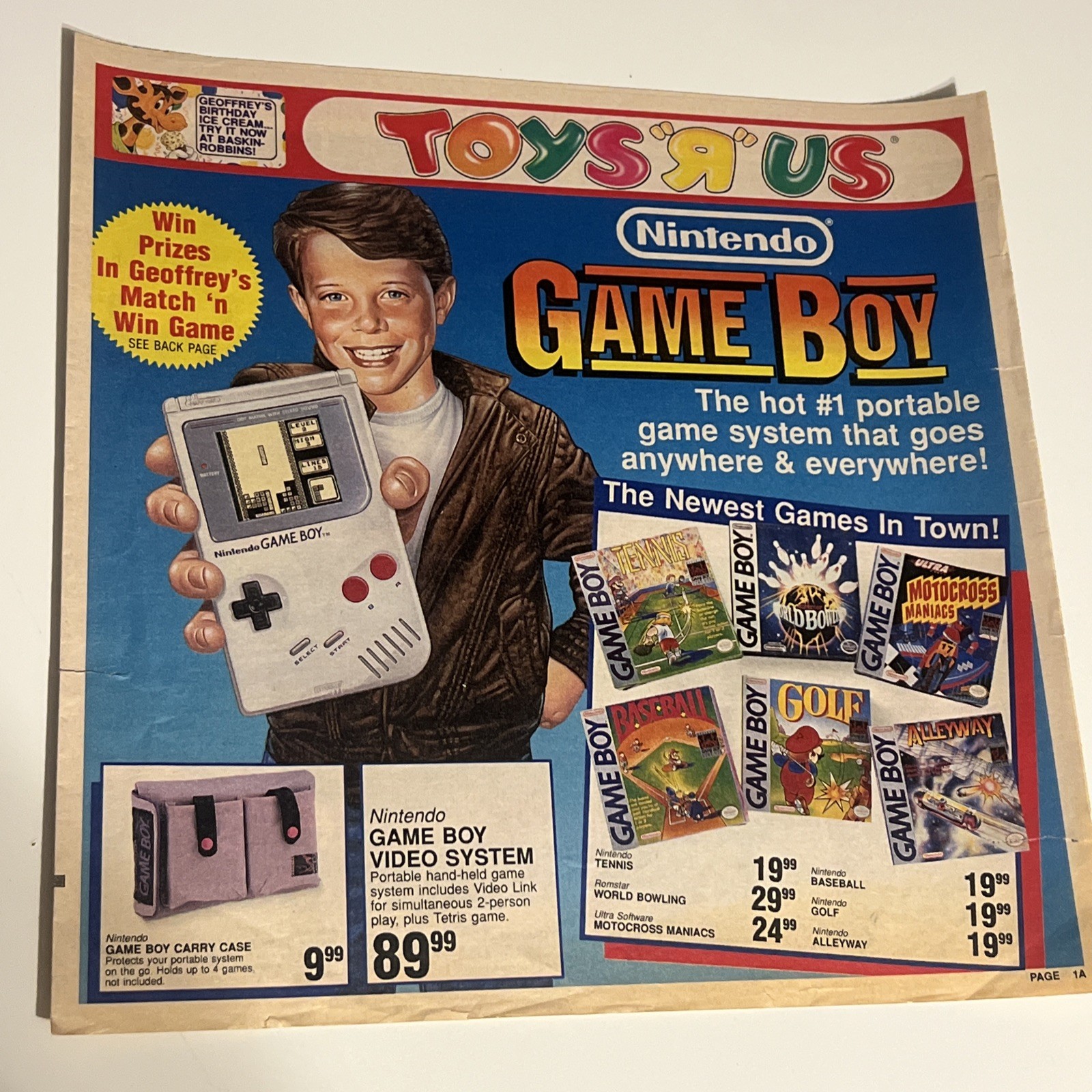 Toys R Us Store 1990 Newspaper Ad Flyer Catalog GAMEBOY COVER MOTU