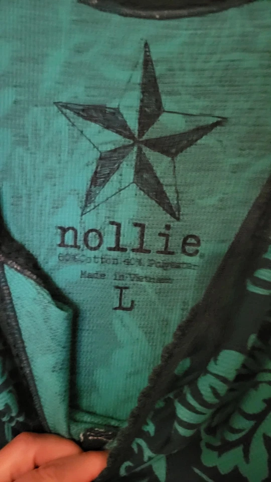 Nollie Talla L Mujer Cami Encaje Ribete Verde Azulado Babydoll Festival Capa Base Cuadrada Foto 2 de 4