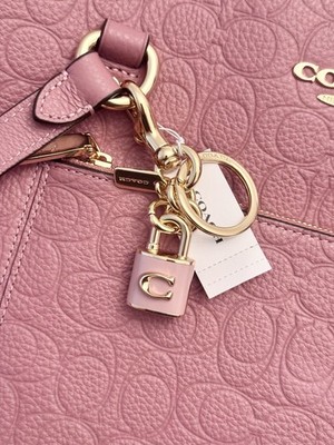 NWT Coach Lock Bag Charm Pink CEF95 In Gold/Carnation Pink | eBay NWT Coach Lock Bag Charm Pink CEF95 In Gold/Carnation Pink | eBay