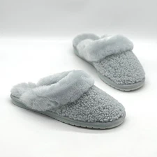 EMU AUSTRALIA X TNA Jolie Teddy Slipper Womens 8 Slate Blue Gray Shearling NEW