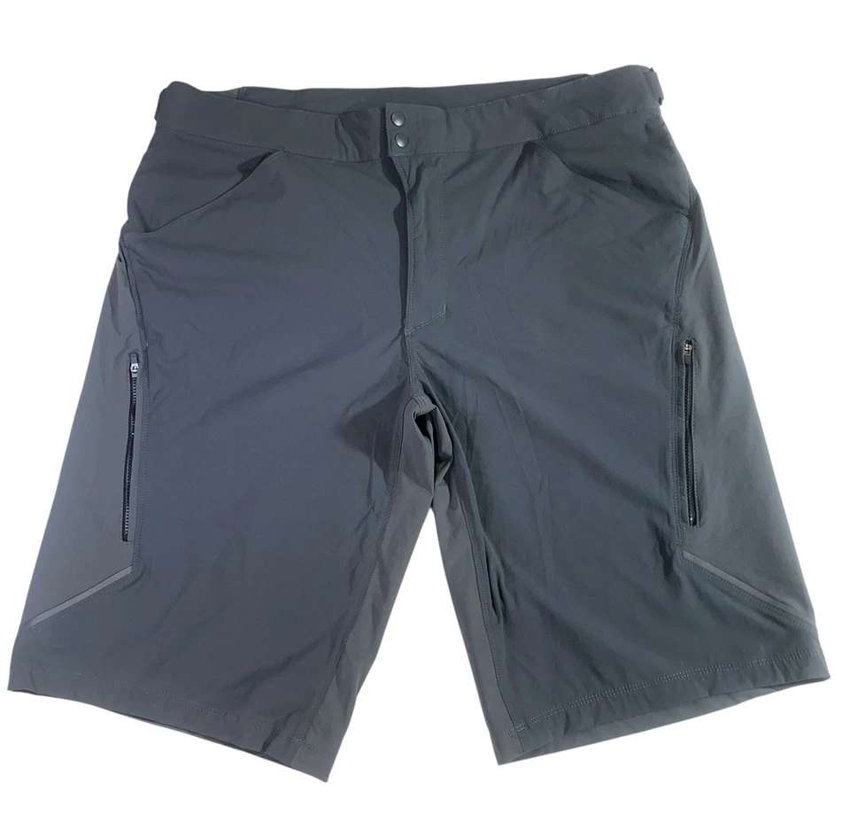 Showers Pass Men’s 36 Gray Cycling Shorts | Nylon Spandex MTB Commuter - Image 2 of 4