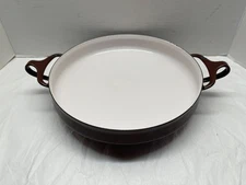 Vintage Dansk Brown Enamel Paella Pan 10” France