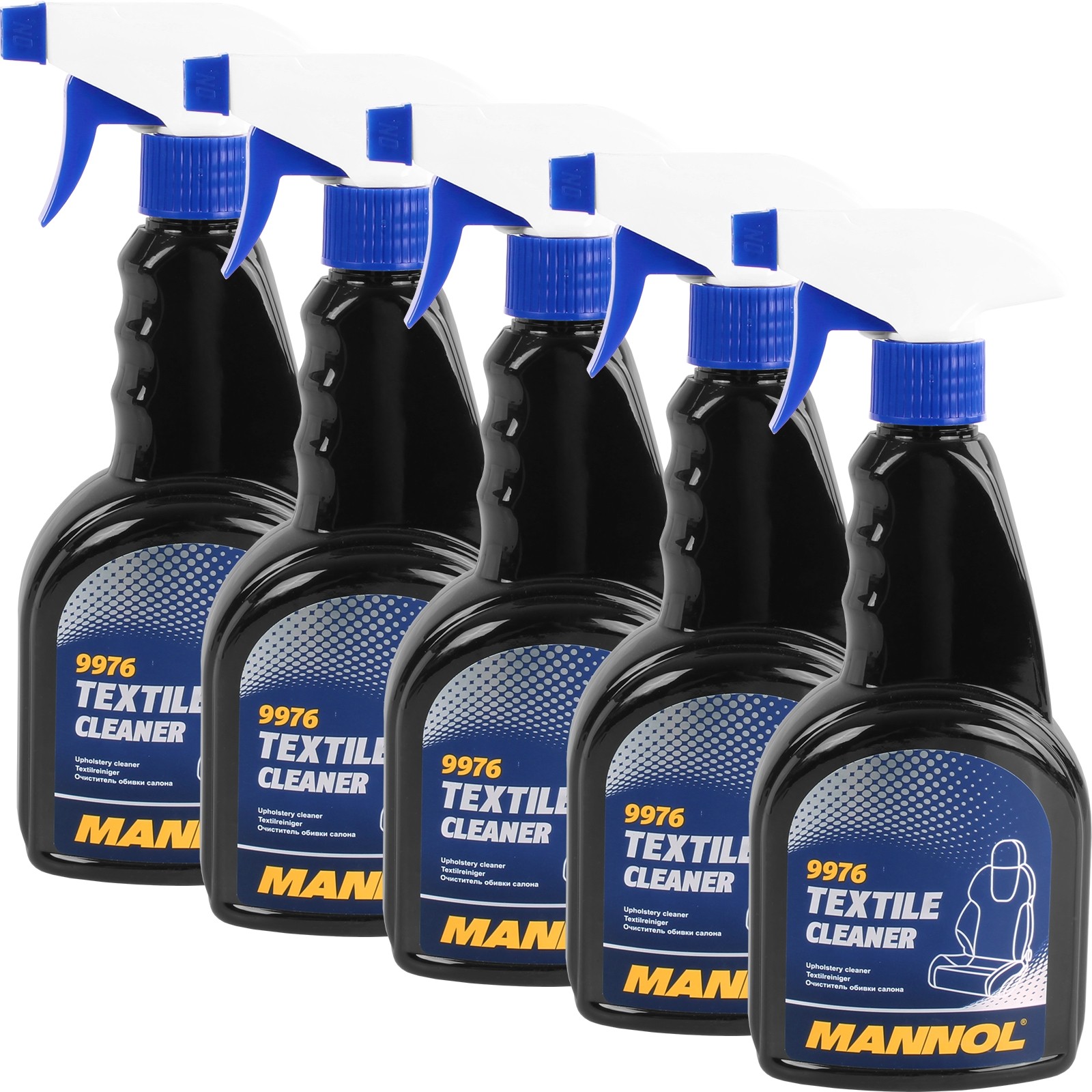 5x 500mL MANNOL TEXTILE CLEANER SITZ& POLSTER REINIGER SITZE FUßMATTEN REINIGUNG
