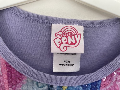 My Little Pony Kid Girls Twilight Sparkle Sequin Short Sleeve Shirt Purple M 7/8 - Picture 2 of 4