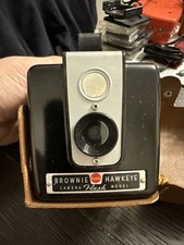 Vintage Kodak Brownie Hawkeye Flash Model Camera w/ Original Leather Case
