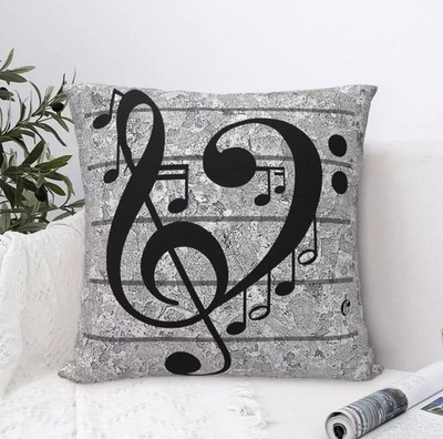 MUSIKNOTE Kissenbezug 45 x 45 Kissenhülle Wohndeko Neu Geschenk