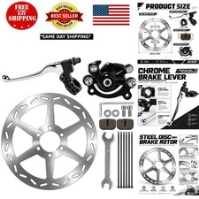 BLACK Mini Bike Brake Caliper  Lever Set with 180mm Disc Rotor   Universal Fit