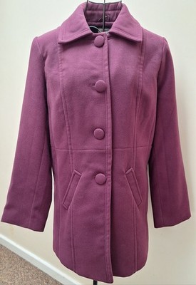 Ladies Women's Damart Easy-care Coat Purple UK 10 RRP £74.99 LN029 TT 01