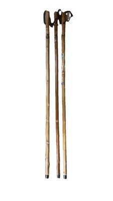 Vintage BSA Boy Scouts Hiking Staff Lot of 3 Wood Walking Sticks Eagle Wolf Bear