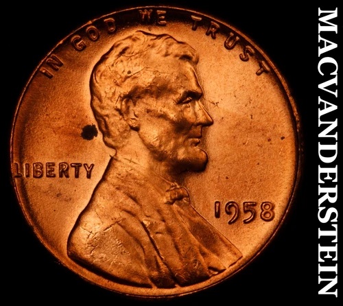 1958 Lincoln Wheat Cent-Choice Gem BU Red Lustrous No Reserve #i4448