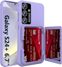 Samsung Galaxy S24 Plus Wallet Case, Built-in Card Holder and Mirrors, Shockproo