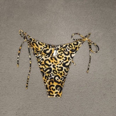 Bond-Eye Australia Bikini Swim Bottom Womens Brown Leopard High Cut Cheeky M New