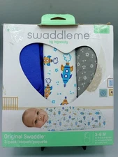 Swaddle Me By Ingenuity 3-Pack Stage 1 - 3-6 Months 14-18 Lbs
