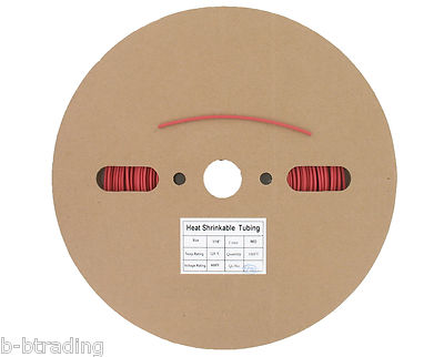 1 Pc 100 Ft Red Heat Shrink Tubing Polyolefin 1/16'' ID 2:1 RoHS UL CUL