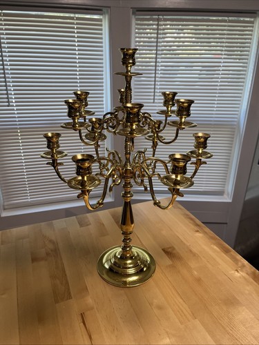 Baldwin Candelabra 13 Candle Holder Solid Brass Very Heavy Ornate 19.75” Tall - Picture 16 of 17