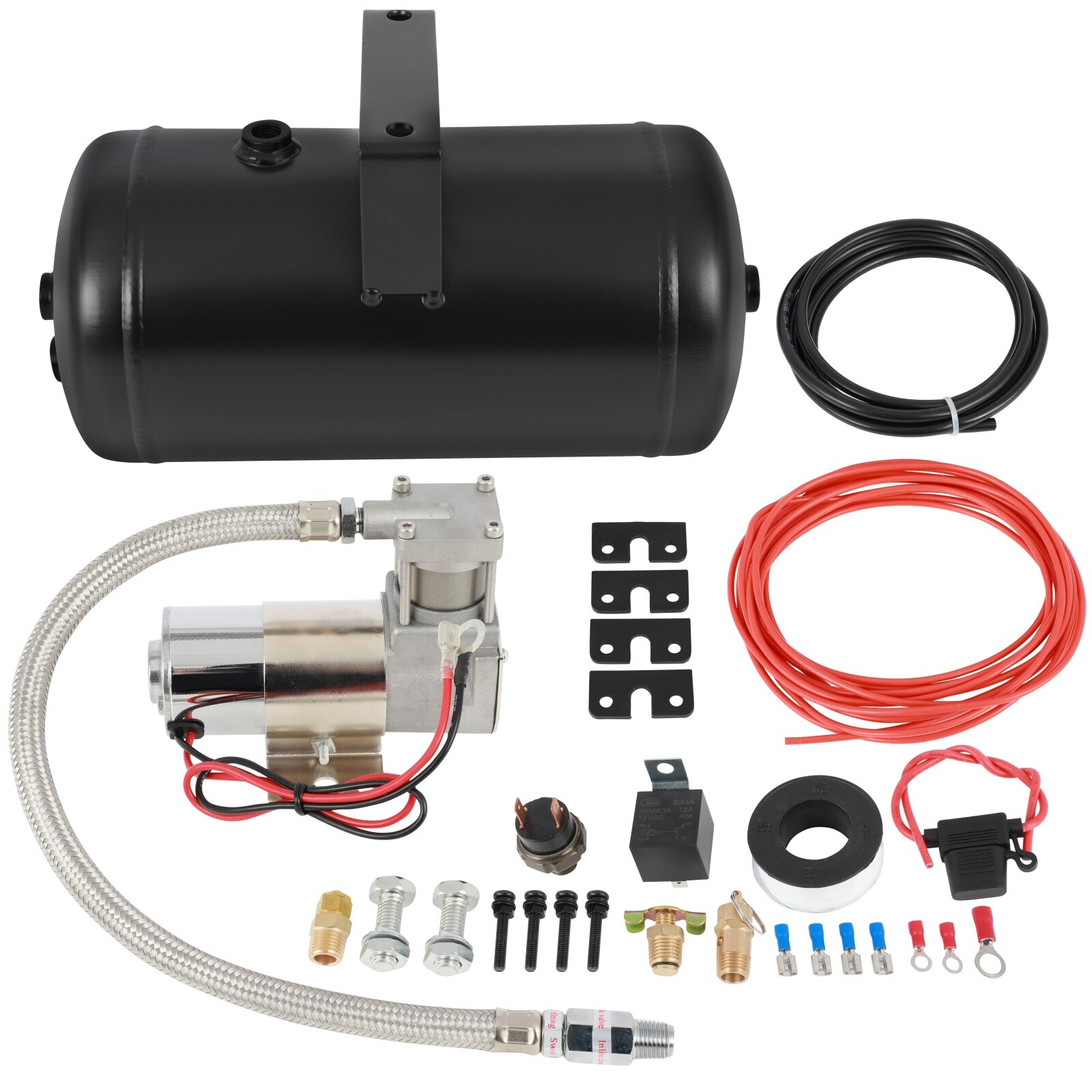 1 Gal 120 Psi 12V Air Tank Compressor Onboard System Kit For Car Train Air Horn