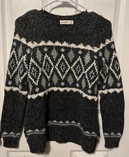 Abercrombie  Fitch Kids GRAY  LIGHT BLUE FAIR ISLE LONG SLEEVE SWEATER NWOT