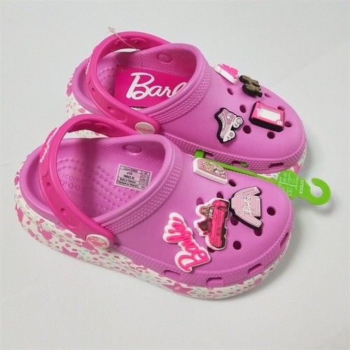 ¡¡¡Últimos pares!!! Zueco de plataforma Crocs Barbie Cutie Crush rosa niñas J1 J4 (Reino Unido 1 Reino Unido 4) - Imagen 19 de 19